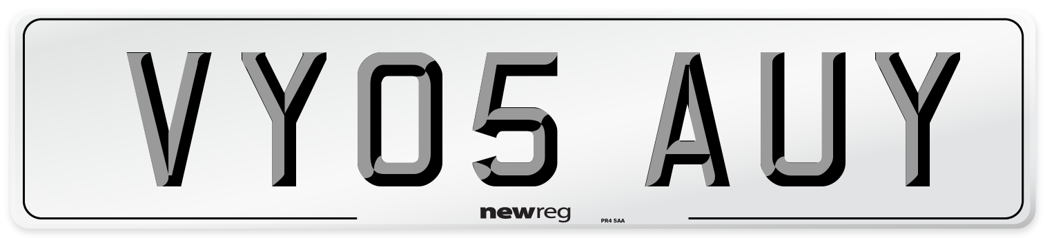 VY05 AUY Number Plate from New Reg